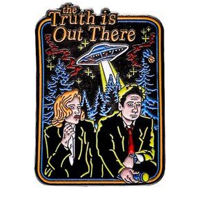 THE X-FILES SCULLY & MULDER COMIC BOOK ENAMEL PIN LAPEL PIN BROOCH NWT